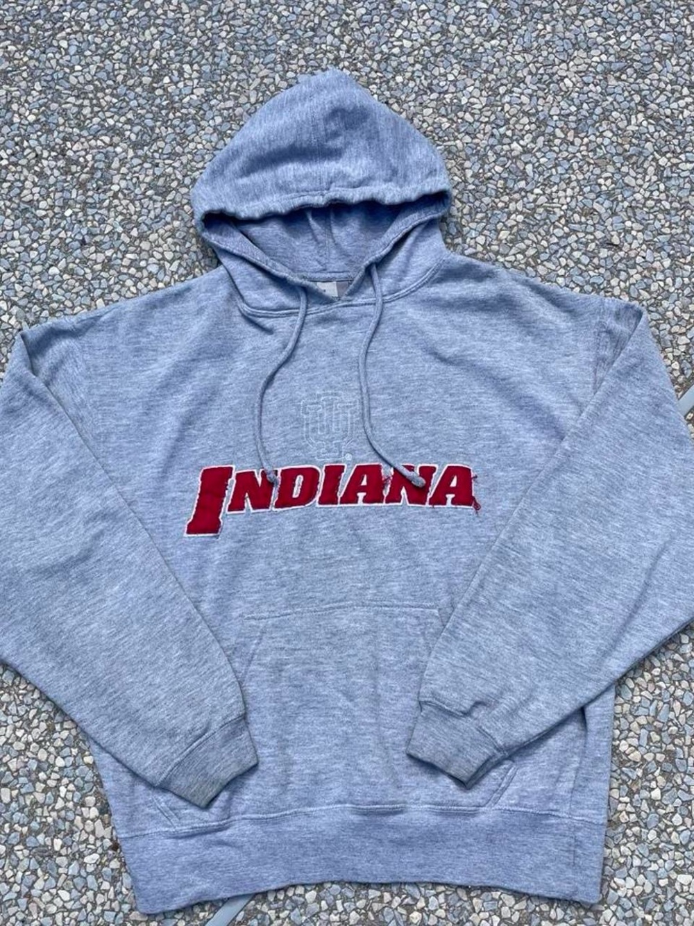J. America Gray Hoodie with Red Indiana Hoosiers Chest Logo